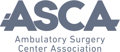 Logo of the Ambulatory Surgery Center Association (ASCA) with bold typography on a black background, emphasizing healthcare and professional focus.